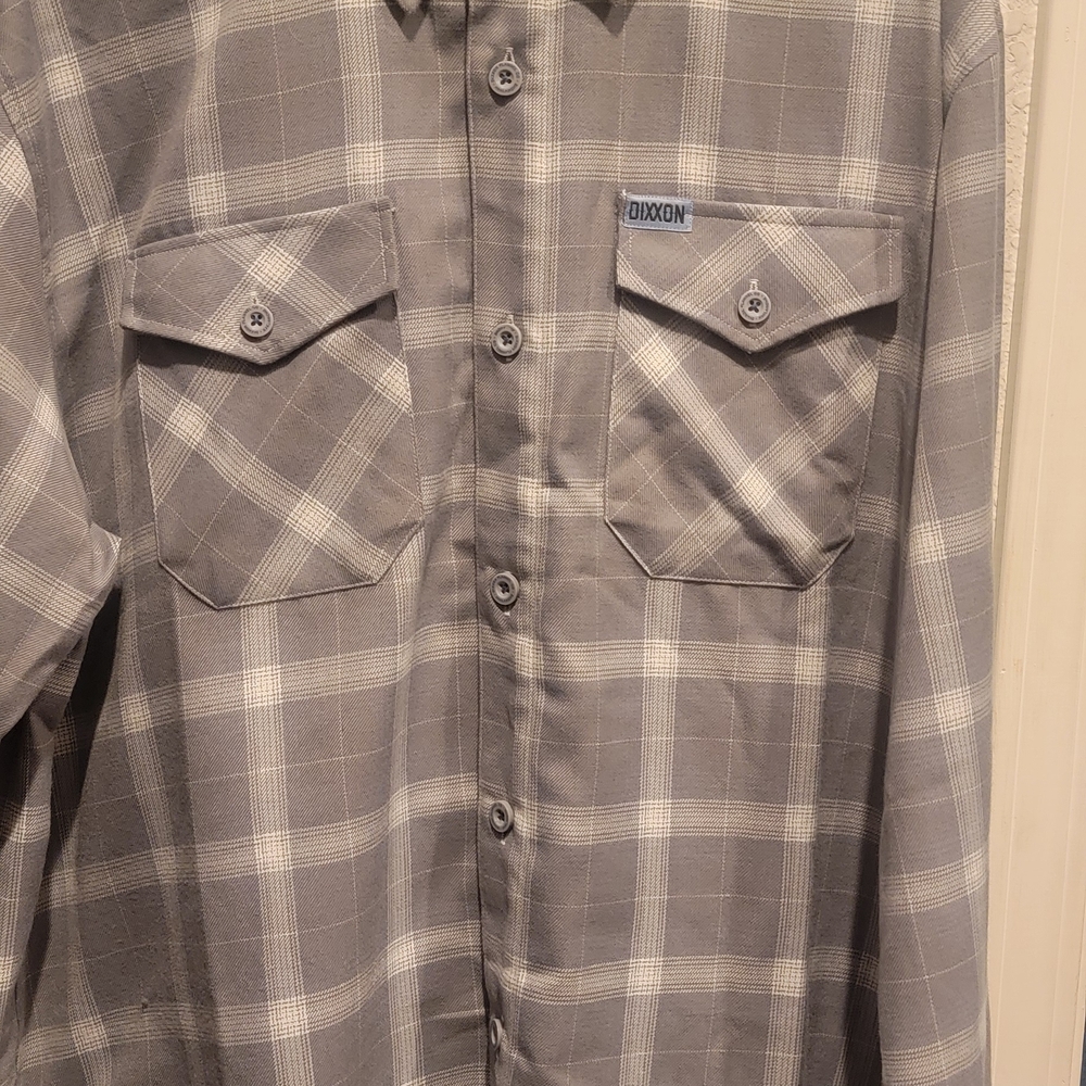 DIXXON THE AVALANCHE FLANNEL Gray Plaid Men's Button-Down Shirt